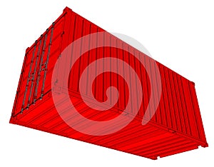 Vector of red cargo container