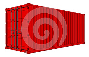 Vector of red cargo container