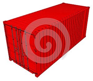 Vector of red cargo container