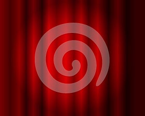 Vector Red Curtains Background, Stage Illusmination, Theater.