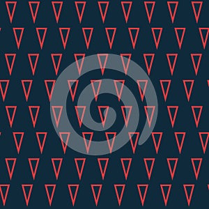 Vector red dark blue triangles seamless pattern