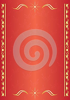 vector red decorative card with tracery photo