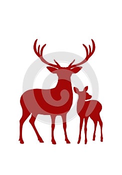 Vector red deer silhouette