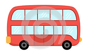 Vector red double-decker bus.
