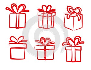 Vector red gift icon