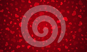 Vector red hearts background on St Valentines day