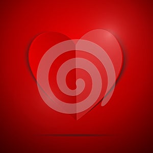 Vector : Red hearts on red background