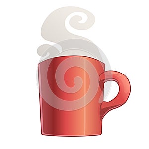 Vector red hot cup with steam