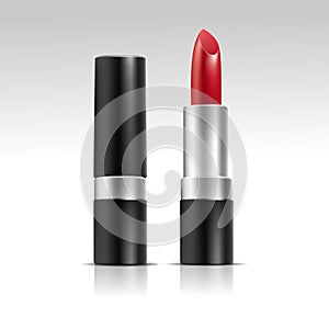 Vector Red Lipstick on White Background