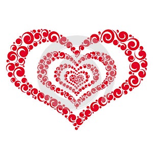 Vector red painted heart
