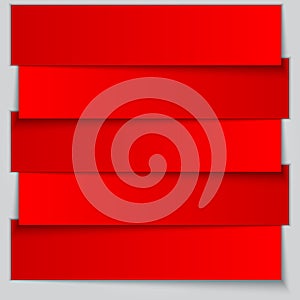 Vector red paper banner list