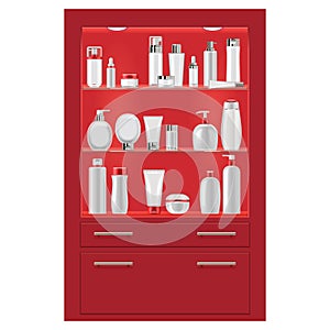 Vector Red Rack with Cosmetics
