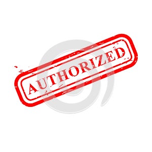 Simple Vector, Red Scratch Rubber Stamp, Authorized