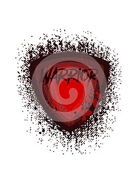 Grunge warrior vector shield.