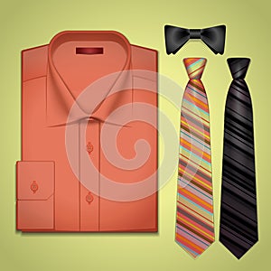 Vector red shirt with a tie