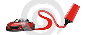 Vector of red sport car drawing