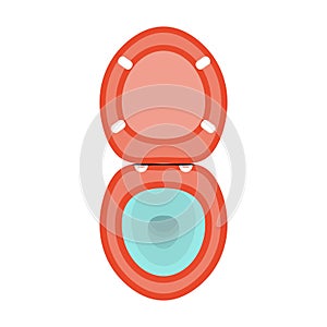 Vector red toilet illustration isolated
