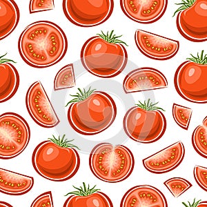 Vector Red Tomato seamless pattern