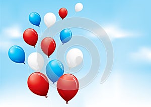 Vector Red, white and blue balloons