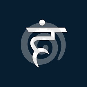 Vector reiki speritual chakra icon: vishudha. Om meditation sign, tattoo yoga symbol on a dark blue background
