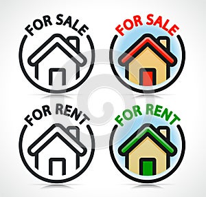 Vector rent and sale house icon