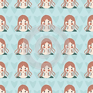 Vector repeat colorful girl pattern print background photo