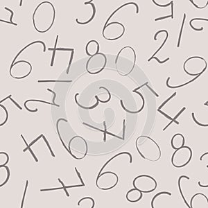 Vector repeat seamless numbers pattern print background
