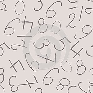 Vector repeat seamless numbers pattern print background