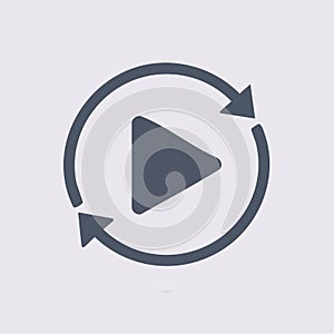 Vector Replay and Loop Symbol Icon