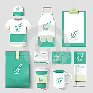 Vector restaurant cafe set flyer, menu, package, t-shirt, cap, u