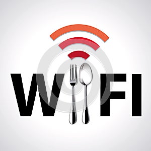 Vector of Restaurant location Free WiFi