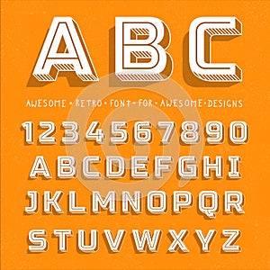 Vector Retro 3D Font with shadow