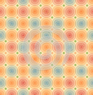 Vector retro background Vintage seamless pattern with glossy circles Geometric template for wallpapers, covers