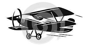 Vector retro biplane
