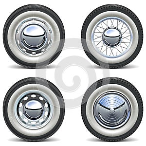 Vector Retro Car Wheels