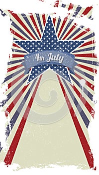 Vector retro card for Independence Day and other events