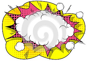 Vector retro comic book blank explosion bubble.