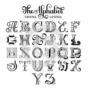 Vector retro decorative font