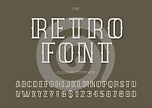 Vector retro font modern typography 3d style