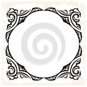 Vector retro frame. Decorative vintage background