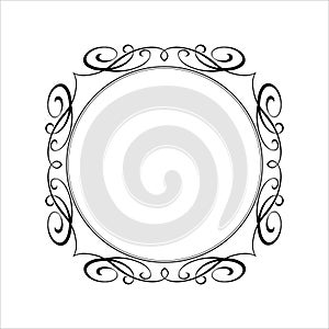 Vector retro frames .Vector illustration. Black white.