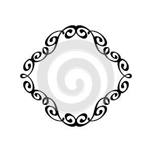 Vector retro frames .Vector illustration. Black white.