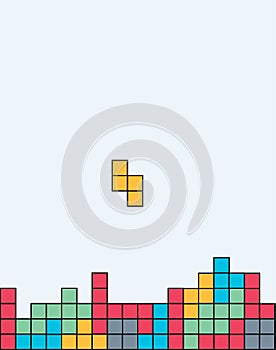 Vector retro game pattern background. Video old computer game.