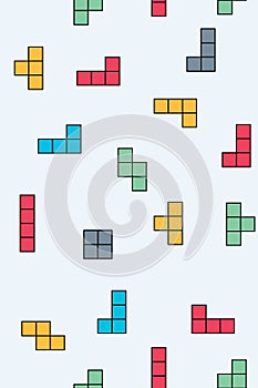 Vector retro game seamless pattern background. Video old computer game