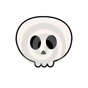 Vector retro groovy cartoon skull