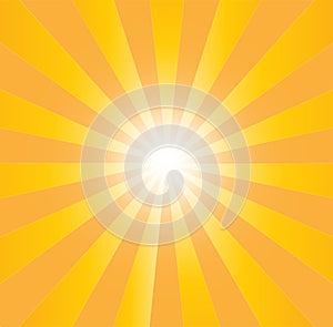 Vector Retro Orange and Yellow Comic Background with Sunburst Effect