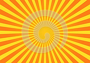 Vector Retro Orange and Yellow Comic Background with Sunburst Effect