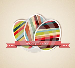 Vector retro Paper easter egg card