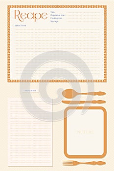 Vector retro recipe card layout