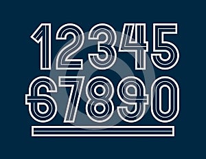 Vector retro regular numbers collection for use in logo design